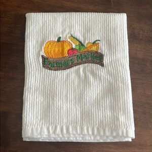 White Cotton Farmers Market Sign Vegetables Kitchen Bar-Mop 18” by 16”